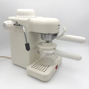 Vintage Krups Espresso Cappuccino Maker Cream White Steam Machine with Carafe